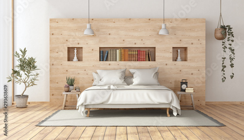 Fotomural Master bedroom in rustic style