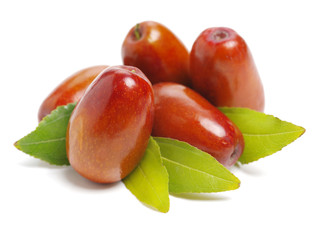 Wall Mural - jujube or chinese date on white background