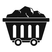 Mine Coal Wagon Icon. Simple Illustration Of Mine Coal Wagon Vector Icon For Web Design Isolated On White Background