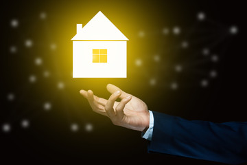 man hand house model