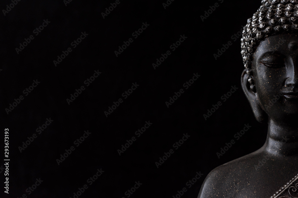 Black and white photo Wallpaper wall mural 9055968 Face of budda statue