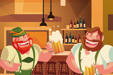 Poster - Germany oktoberfest men vector design