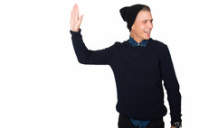 Talk To My Hand, Man Body Gesture To Stop, Refuse, Don't Want, Isolated On White, Millennial Hipster Boy
