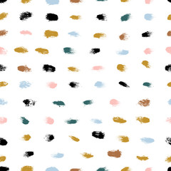 Wall Mural - seamless hand drawn pattern with colorful dots. vector brush strokes design elements. perfect for wa