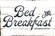 Vintage Farmhouse Bed and Breakfast Sign with Shiplap Design