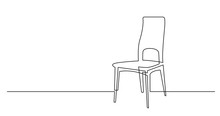 Continuous Line Drawing Of Tall Elegant Dinner Chair