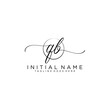 © Catharsis - QB Initial handwriting logo with circle template vector.