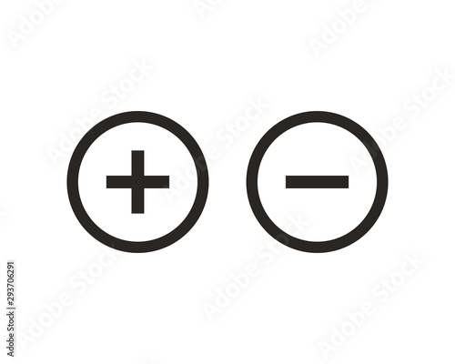 Fotomural Plus and minus icon symbol vector