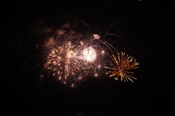 abstract colored firework background,fireworks light up the sky