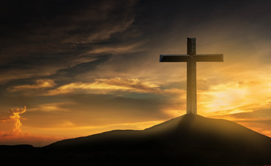 Wall Mural - cross crucifixion of the crucifixion on the summit of Jesus Christ