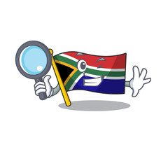 Wall Mural - Detective flag south africa with cartoon shape