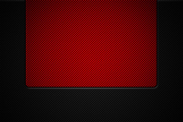 red and black carbon fiber. two tone metal background and texture.