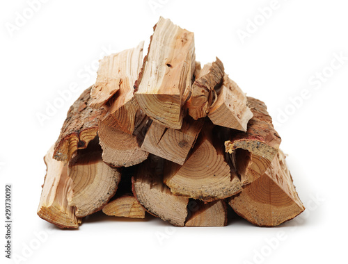 Fotomural Pile of firewood isolated on a white background