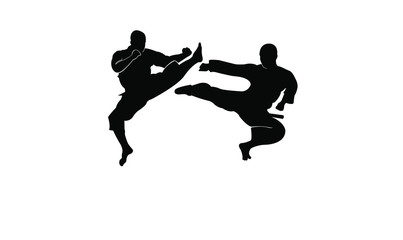 Poster - karate silhouette illustration vector template