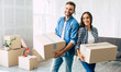 © My Ocean studio - Vivid emotions form vivid memories. A couple looking at the camera is full of bright positive emotions relating to the house moving.
