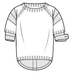 Sweater fashion flat sketche template