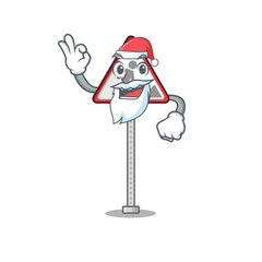 Sticker - Santa toy road work sign mascot shape