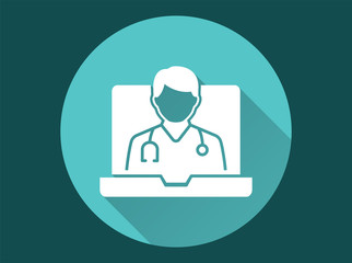 Sticker - Doctor - vector icon for graphic and web design.