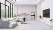 Modren living room and kitchen room  interior ,luxury home,villa ,3d render