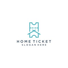 Wall Mural - logo design of the place of sale of tickets or tickets with the house