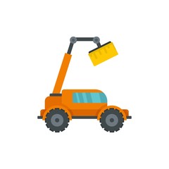 Sticker - Agricultural lift machine icon. Flat illustration of agricultural lift machine vector icon for web design