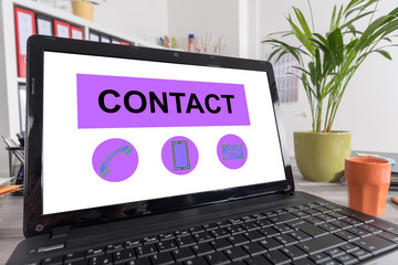 Contact concept on a laptop