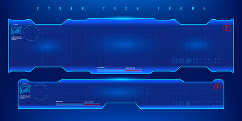 futuristic hud set frame. futuristic virtual screen frame. cyber tech frame.
