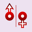 © exvanesko - Women and men icon vector design template, toilet / toilet man. A symbol of differences between the sexes.