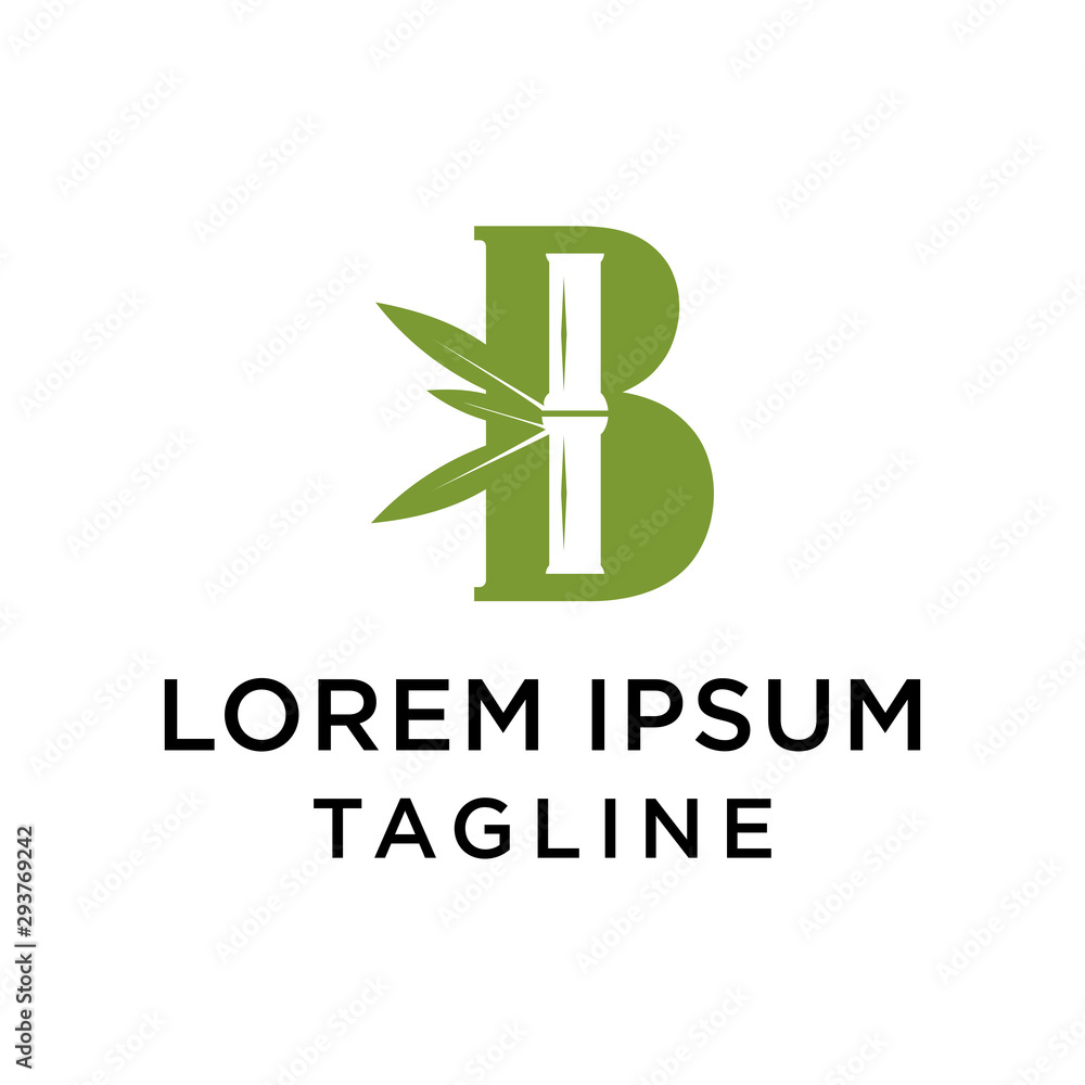 Initial B Bamboo Logo Design Template Vector Stock Vector | Adobe Stock