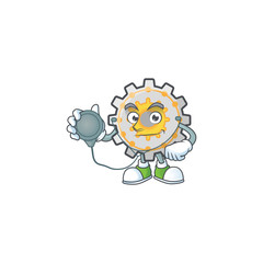 Wall Mural - Doctor gear machine cartoon character mascot style