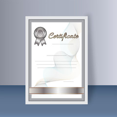 Wall Mural - Certificate design with abstract wavy pattern and space of your text.