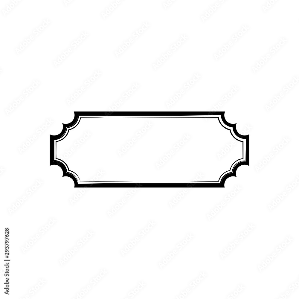 Minimal vintage border vector template. Monochrome elegant empty ...