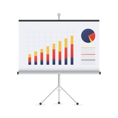 White board and Business grap - business presentation concept.