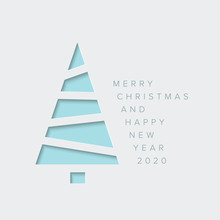 Minimalistic Christmas Card With Christmas Tree