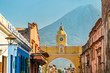 Arco de Santa Catalina and Volcan de Agua in Antigua Guatemala, Central America