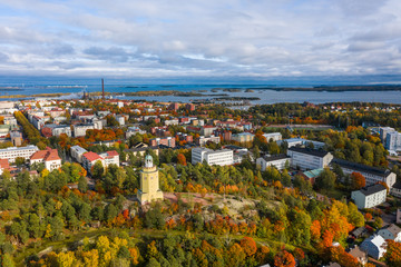 Kotka. Finland. Haukkavuori Lookout Tower. Bird's-eye view.