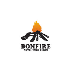 Poster - Camp bonfire logo design inspiration vector template