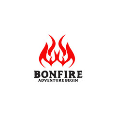 Poster - Camp bonfire logo design inspiration vector template