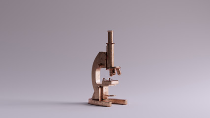 Wall Mural - Bronze Traditional Microscope 3d illustration 3d render
