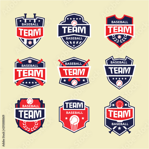 Cuadros en Lienzo Modern baseball badge, logo, and design template