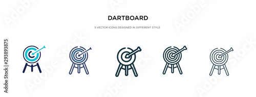 Fotomural dartboard icon in different style vector illustration