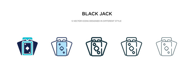 black jack icon in different style vector illustration. two colored and black black jack vector icons designed in filled, outline, line and stroke style can be used for web, mobile, ui