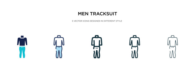 Wall Mural - men tracksuit icon in different style vector illustration. two colored and black men tracksuit vector icons designed in filled, outline, line and stroke style can be used for web, mobile, ui