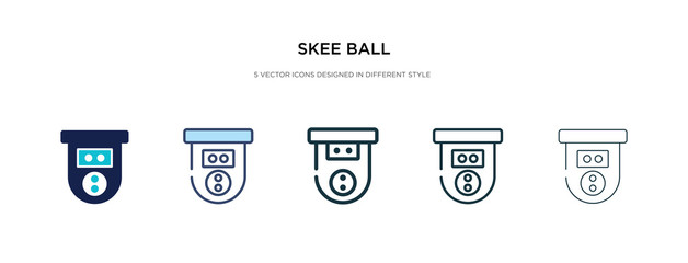 Wall Mural - skee ball icon in different style vector illustration. two colored and black skee ball vector icons designed in filled, outline, line and stroke style can be used for web, mobile, ui