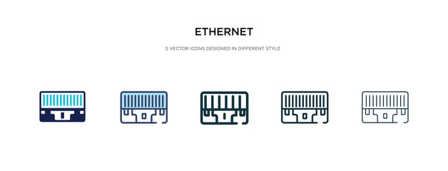 ethernet icon in different style vector illustration. two colored and black ethernet vector icons designed in filled, outline, line and stroke style can be used for web, mobile, ui