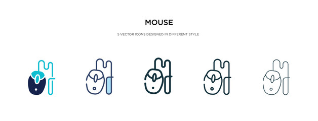 mouse icon in different style vector illustration. two colored and black mouse vector icons designed in filled, outline, line and stroke style can be used for web, mobile, ui