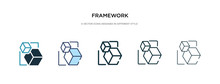 Framework Icon In Different Style Vector Illustration. Two Colored And Black Framework Vector Icons Designed In Filled, Outline, Line And Stroke Style Can Be Used For Web, Mobile, Ui