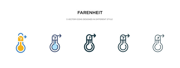 farenheit icon in different style vector illustration. two colored and black farenheit vector icons designed in filled, outline, line and stroke style can be used for web, mobile, ui