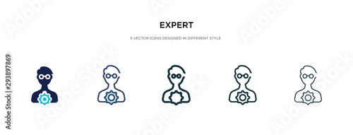 Fotografía expert icon in different style vector illustration