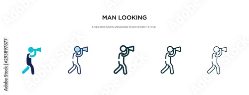 man looking icon in different style vector illustration Tableau sur Toile